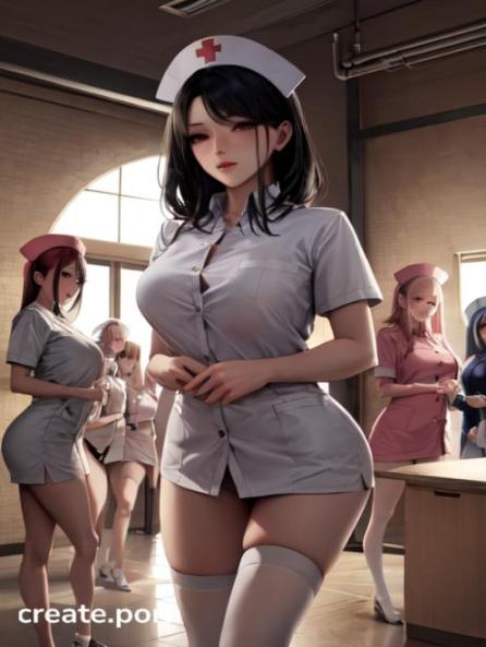 Nurse, Cap, Hospital AI Porn