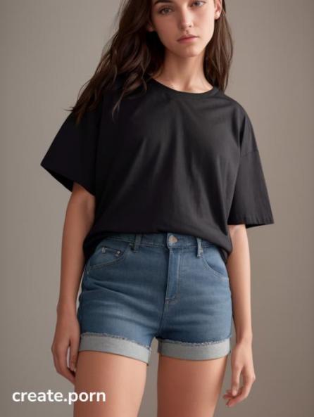 Oversized Black T-Shirt, Hands down, Skinny, Front View, gantzkörper